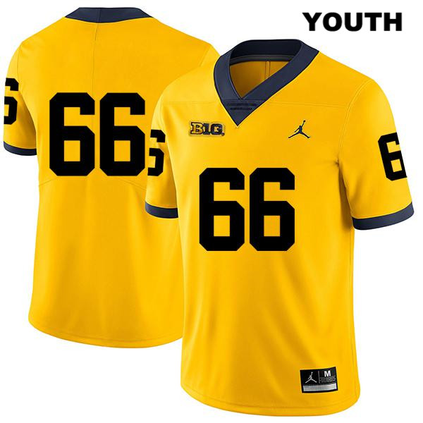 Youth NCAA Michigan Wolverines Chuck Filiaga #66 No Name Yellow Jordan Brand Authentic Stitched Legend Football College Jersey AM25Z26KT